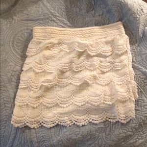 White Lace Mini Skirt